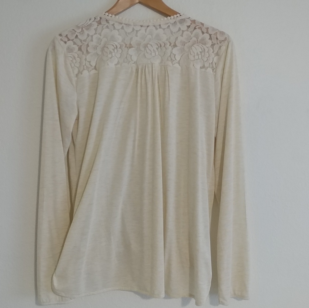 Cross front top lace crochet tassel tie deep v - Picture 4 of 7